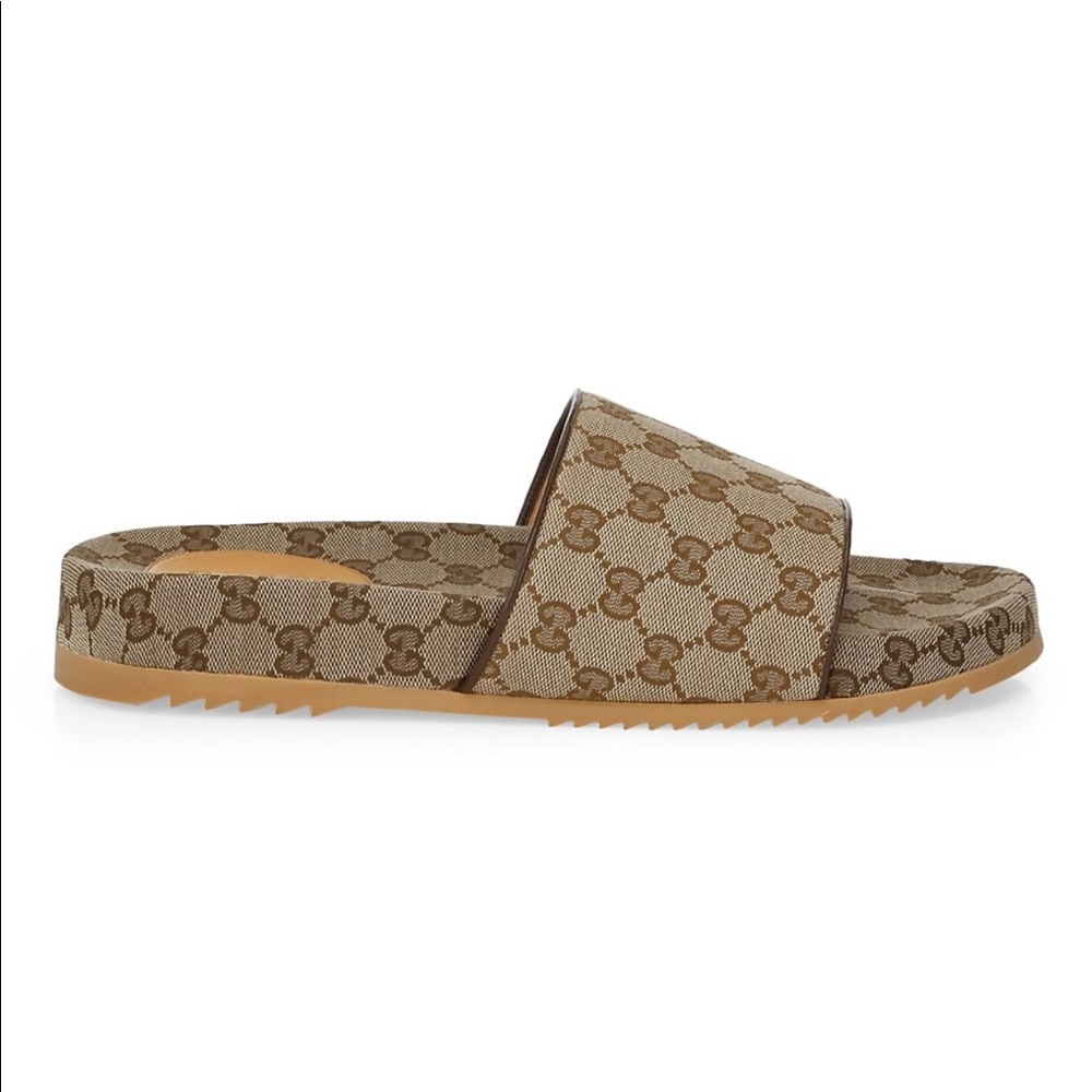 Gucci Sideline Logo Canvas Slide